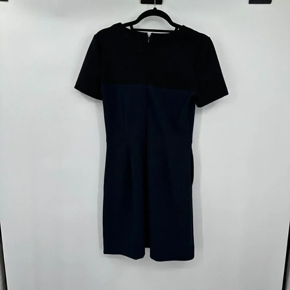 Madewell Womens Dress 4 Navy Blue Short Sleeves Pockets Preppy Classic Casual